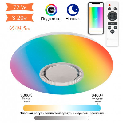 Люстра музыкальная с Bluetooth и пультом Orbital Dance Ambrella light (FF201)