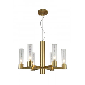 Подвесная люстра Crystal Lux OTONO SP6+1 BRASS/TRANSPARENTE