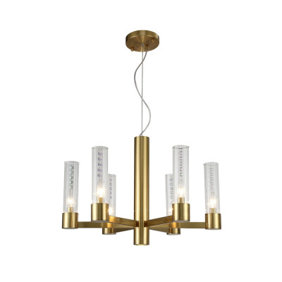 Подвесная люстра Crystal Lux OTONO SP6+1 BRASS/TRANSPARENTE