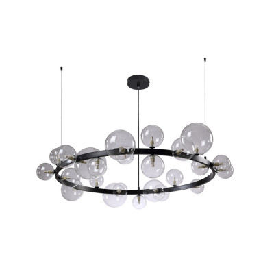 Подвесная люстра Crystal Lux AGATA SP24 V2 BLACK/TRANSPARENTE