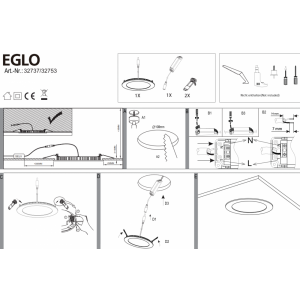 Встраиваемый светодиодный светильник Eglo Fueva-C 32737