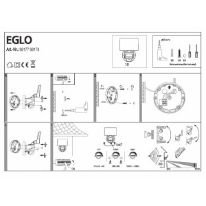 Уличный настенный светодиодный светильник Eglo Pagino 98177