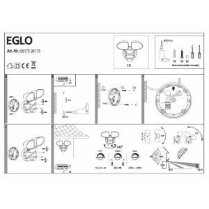 Уличный настенный светодиодный светильник Eglo Pagino 98176