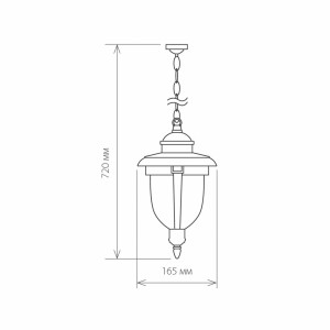 Atlas H (GLYF-2010H) черное золото Подвесной уличный светильник Elektrostandard (a028009)