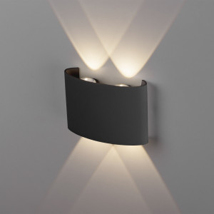 Уличный настенный светодиодный светильник Elektrostandard 1555 TECHNO LED TWINKY DOUBLE черный (a049672)
