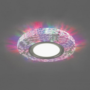 Светильник встраиваемый с разноцветной LED подсветкой Feron CD953 потолочный MR16 G5.3, прозрачный 32569