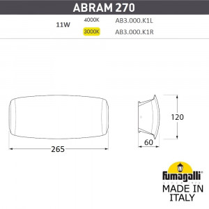 Уличный настенный светильник Fumagalli Abram 270 AB3.000.000.WXP1L