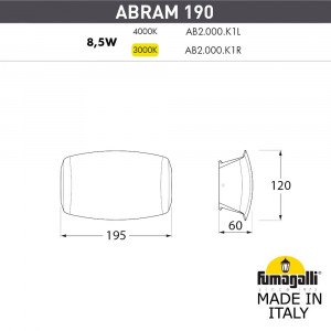 190 AB2.000.000.AXK1L Уличный настенный светильник Fumagalli Abram