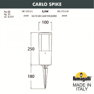 DR1.572.000.AXU1L Грунтовый светильник Fumagalli Carlo Spike