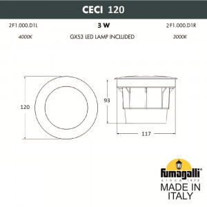 2F1.000.000.LXG1L Уличный встраиваемый светильник Fumagalli Ceci