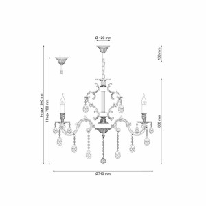 Подвесная люстра Lucia Tucci Barletta 1730.8 Antique