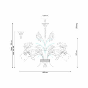 Подвесная люстра Lucia Tucci Fiori Di Rose 1760.8