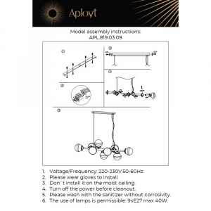 Подвесной светильник Aployt Nika APL.819.03.09 Подвесной светильник Aployt Nika APL.819.03.09