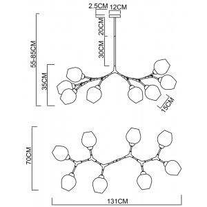 Люстра на штанге Arte Lamp Yuka  A4103SP-8CC