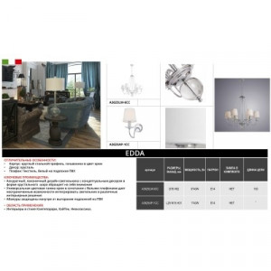 Бра Arte Lamp Edda A3625AP-1CC