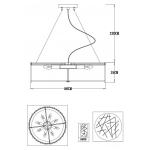 Подвесная люстра Arte Lamp Galatea A1222SP-8CC