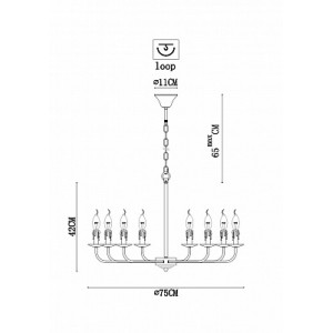 Подвесная люстра Arte Lamp Graff A1857LM-8BK