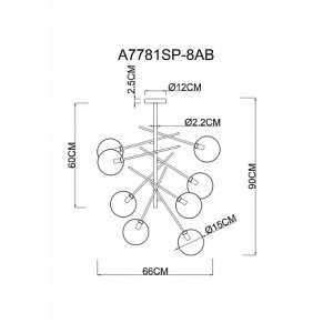 Потолочная люстра на штанге Severus Arte Lamp A7781SP-8AB