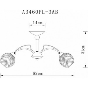 Потолочная люстра на штанге Willow Arte Lamp A3461PL-3AB