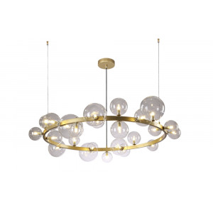 Подвесная люстра Crystal Lux AGATA SP24 V2 GOLD/TRANSPARENTE