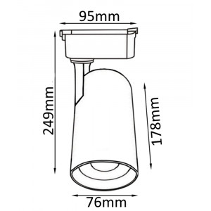 Трековый светильник однофазный Crystal Lux CLT 0.31 006 30W BL