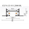 2м. Однофазный встраиваемый шинопровод Crystal Lux CLT 0.121 01 L2000 BL