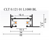 1м. Однофазный встраиваемый шинопровод Crystal Lux CLT 0.121 01 L1000 BL