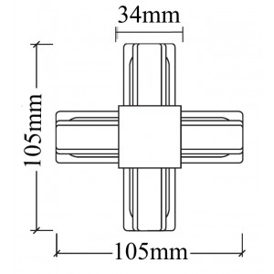 Соединитель X-образный для однофазного шинопровода CLT 0.211 Crystal Lux CLT 0.211 09 BL
