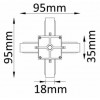 Соединитель X-образный для однофазного шинопровода CLT 0.211 Crystal Lux (CLT 0.211 04 BL)