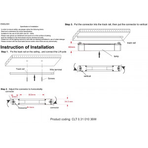 Однофазный LED светильник 36W 4000К для трека Crystal Lux CLT 0.31 010 36W BL M4000К Однофазный LED светильник 36W 4000К для трека Crystal Lux CLT 0.31 010 36W BL M4000К