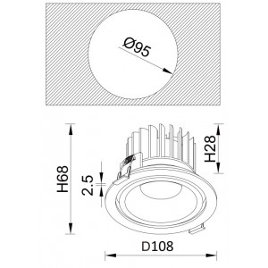 Встраиваемый светодиодный светильник Crystal Lux CLT 005C108 BL