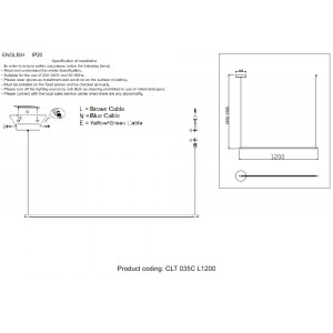 Подвесной светильник Crystal Lux CLT 035C L1200 BL